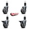 Service Caster 4'' Thermoplastic Rubber Wheel Swivel 1-5/8'' Expanding Stem Caster Set 2 Brakes, 4PK SCC-EX20S414-TPRB-2-PLB-2-158 - alternate 3
